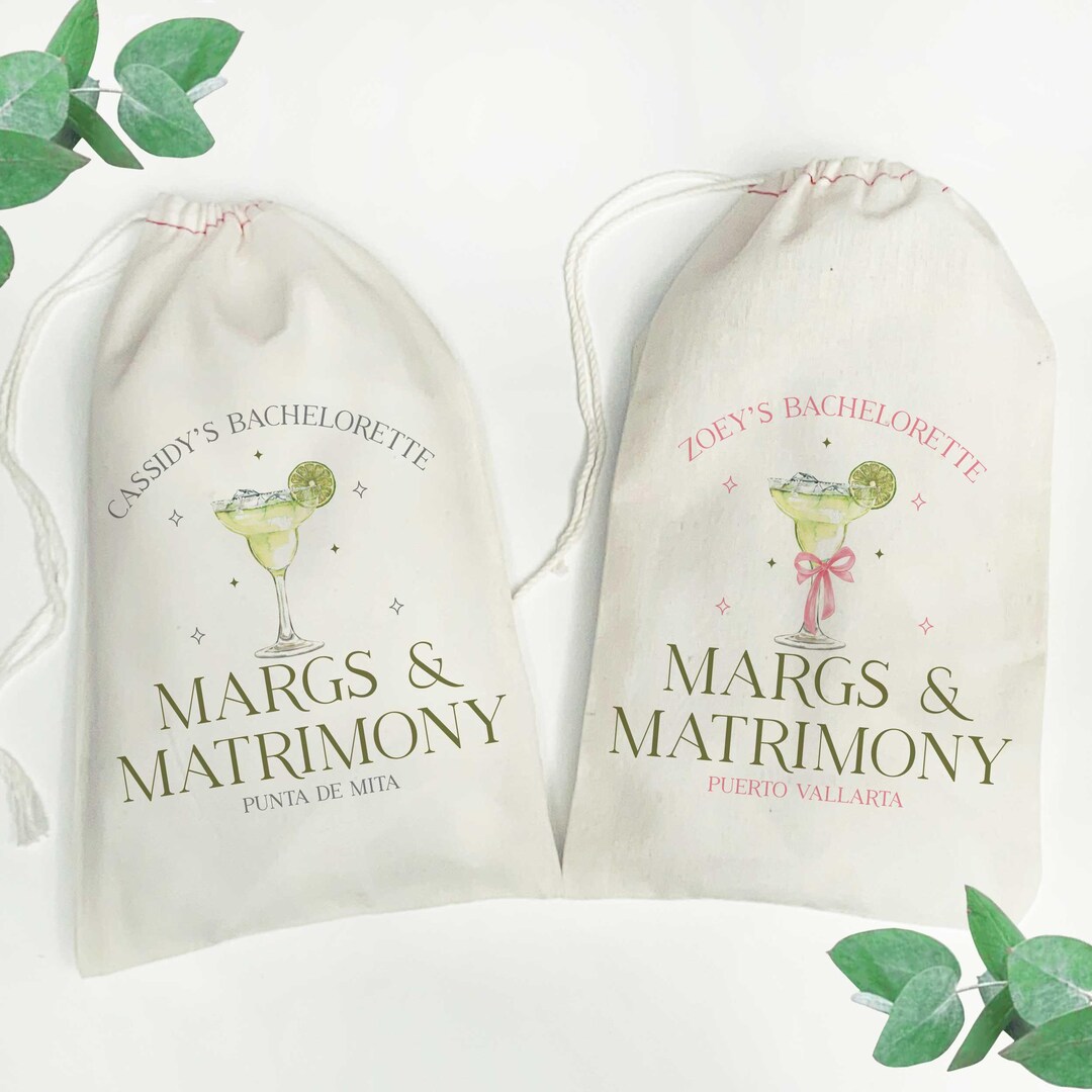 Custom Bachelorette Favor Bag, Margs & Matrimony, Personalized ...
