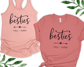 Besties Shirts, Matching BFF Tank Tops, Best Friend Shirt Set, Bestie Gift Idea, Gift for Best Friend, Custom Tank Top, Gift for Sisters