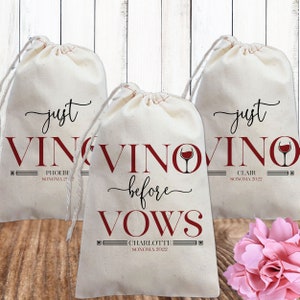Vino Before Vows Wine Bachelorette Party Gift Bags - Vineyard Bridal Shower Party Favors - Custom Favor Bags for Napa, Sonoma or Winery Trip