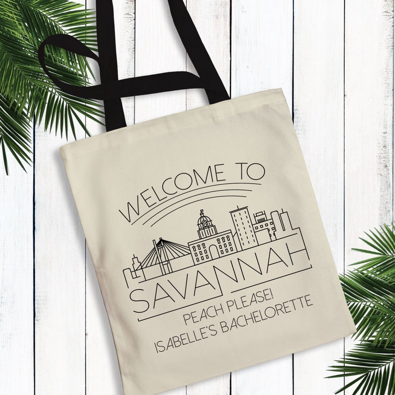 Atlanta Welcome Tote Bags Savannah Bachelorette Bags Welcome to Georgia Wedding Bags Custom Tote Bags for Atlanta Trip or Conference image 4