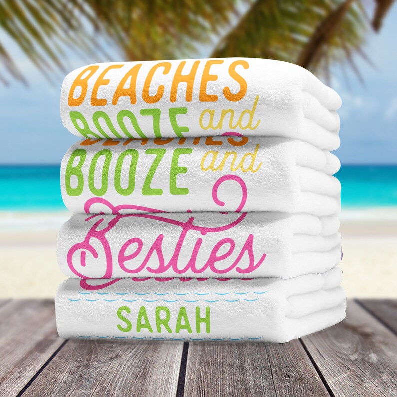 Beach Bachelorette Party Personalized Towels Bridesmaid Etsy Nederland