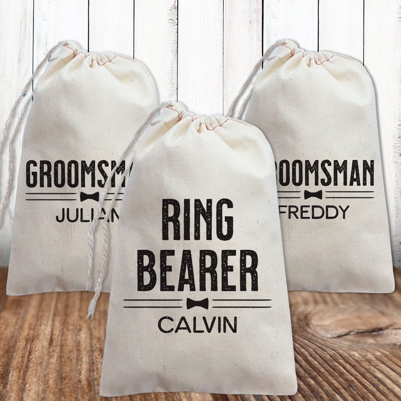 Groomsman Gift Bags Personalized Wedding Party Favor Bags Etsy