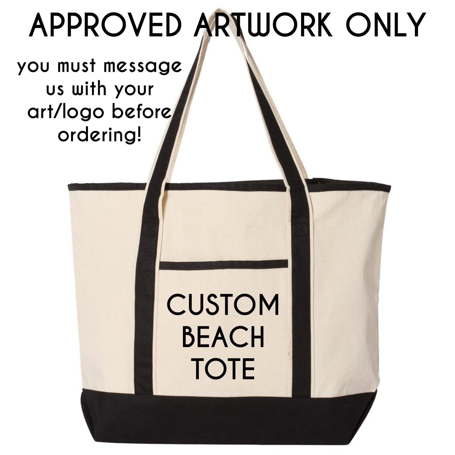 Custom Beach Tote Your Logo or Artwork on a Beach Bag Etsy