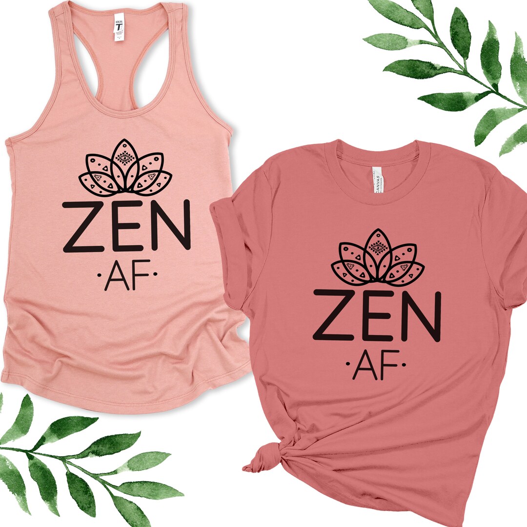 Zen AF Tank Top Yoga Shirt Lotus Shirt Etsy