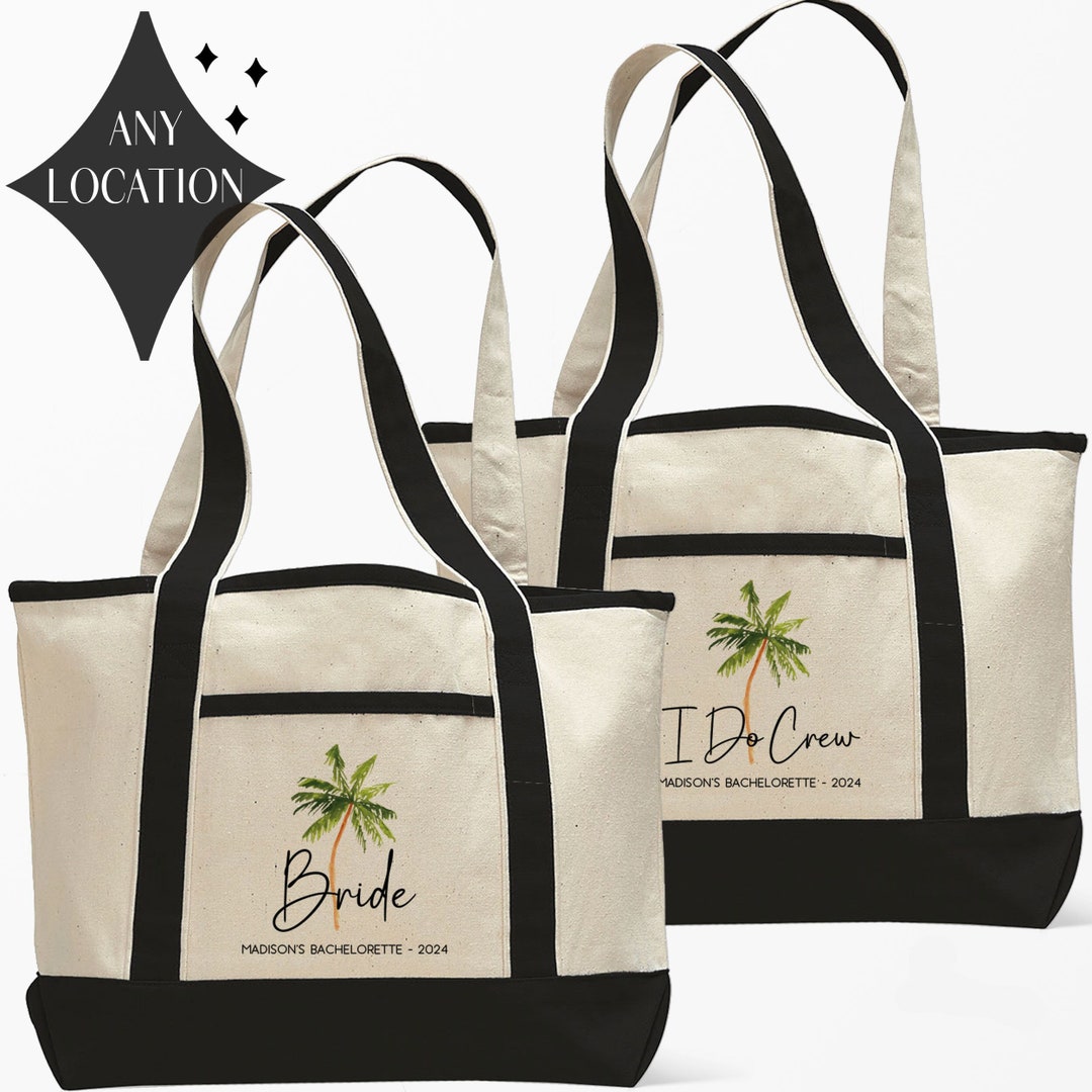 Palm Tree Bachelorette Beach Bags - Custom Beach Bachelorette Party ...