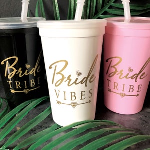 Bachelorette Party Cups 22 oz Plastic Stadium Tumblers