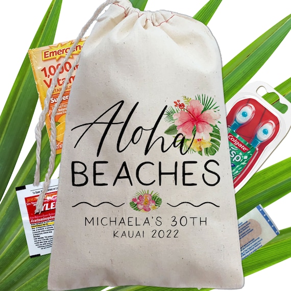 Hawaii Wedding Favor Bags - Luau Party Favors - Aloha Beaches Custom ...