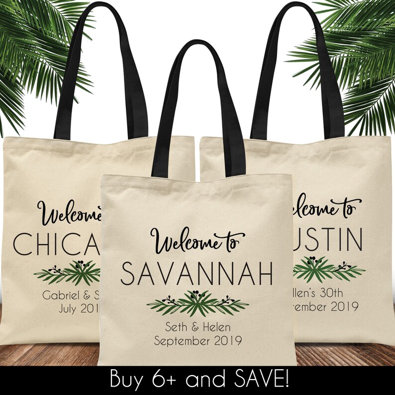 Destination Wedding Map Two Locations Wedding Welcome Tote Bag