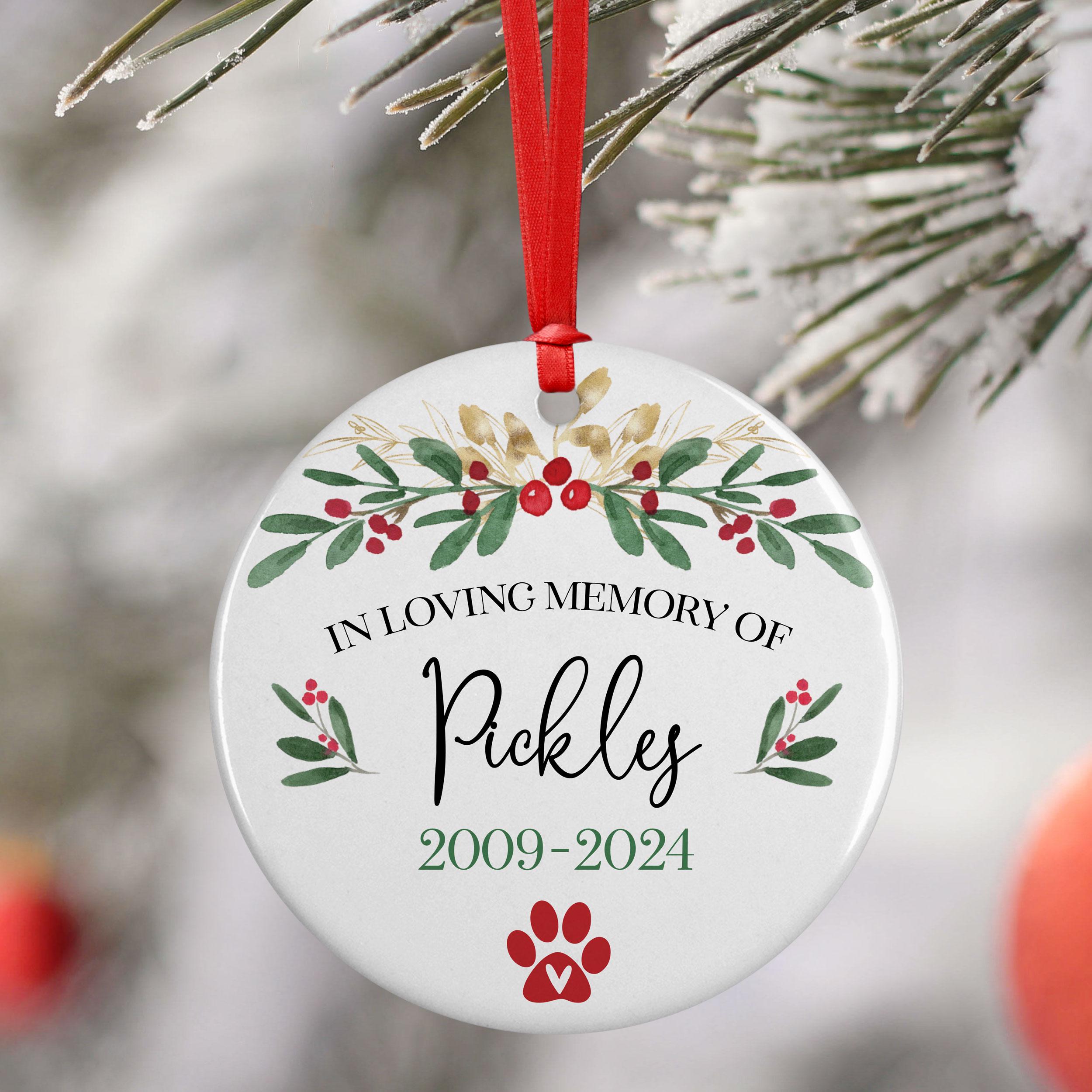 Personalized Christmas Pet Memorial Ceramic Ornament , Dog Loss, Cat ...