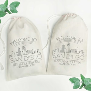 San Diego Favor Bags - California Welcome Bags - San Francisco Gift Bags - San Diego Wedding Favors - Los Angeles Party Favor Bags