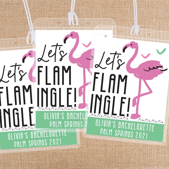 Flamingo Party Favor Bag Tags Custom Luggage Tag Set for Beach