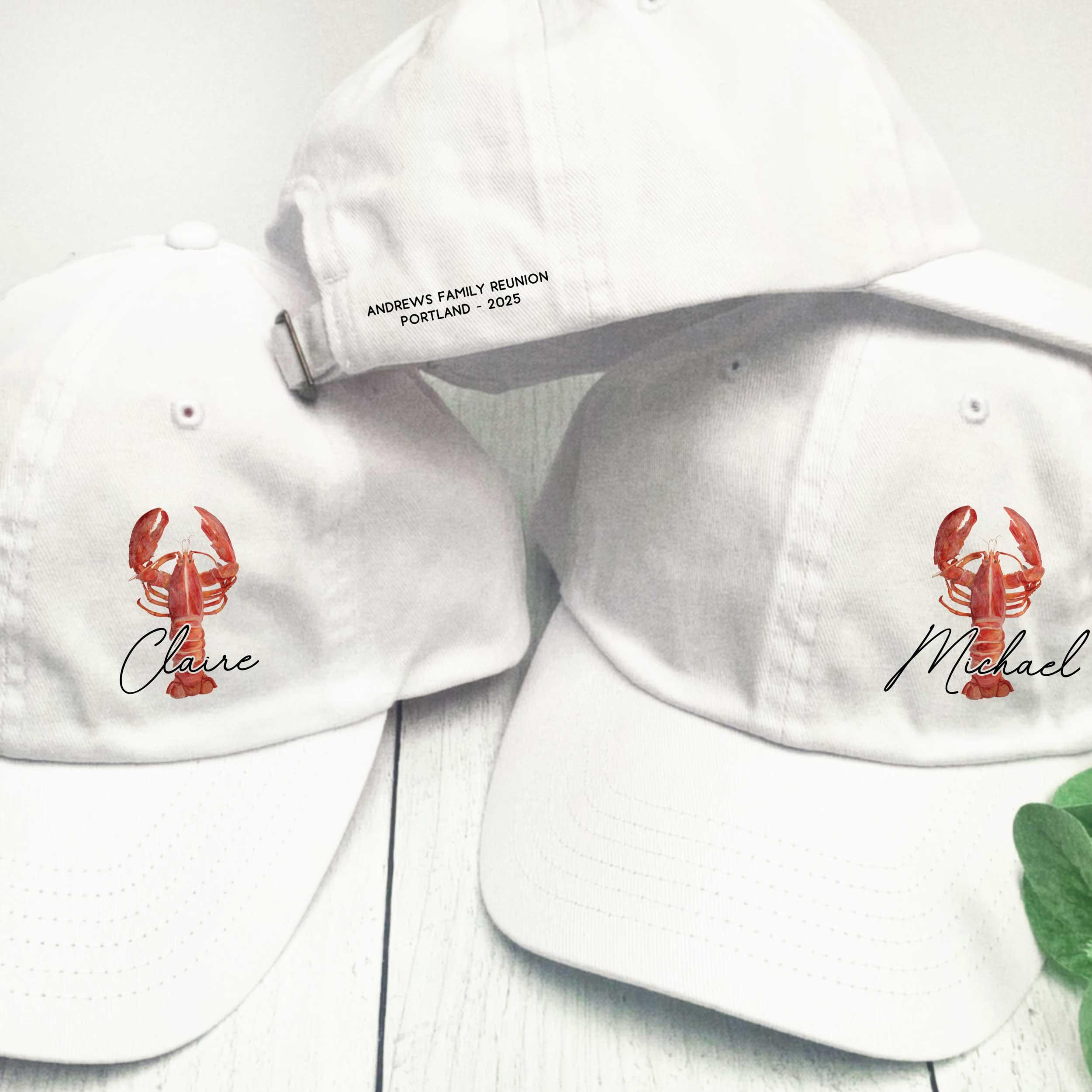 OTTO Kids White & Red Baseball Cap with Lobster Embroidery Toddler Lobster Embroidered Hat - Etsy main image 4