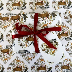 Love Nature Wrapping Paper British Wildlife Animal Gift Wrap + Tags Full Sheets 50x70cm Ideal Anniversary, Valentines Day