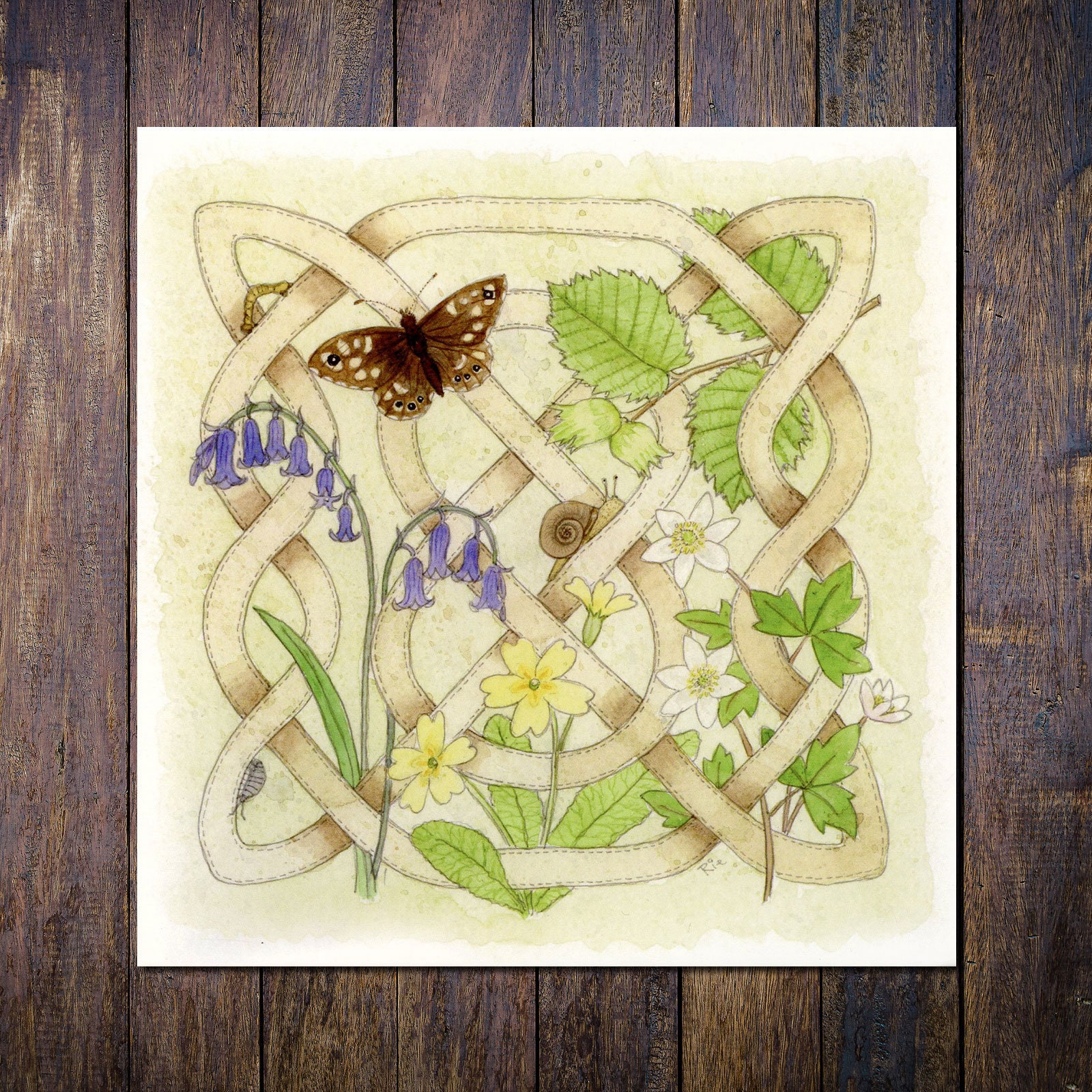 Celtic Knot Card Celtic Flora Woodland Wild Flowers with Etsy