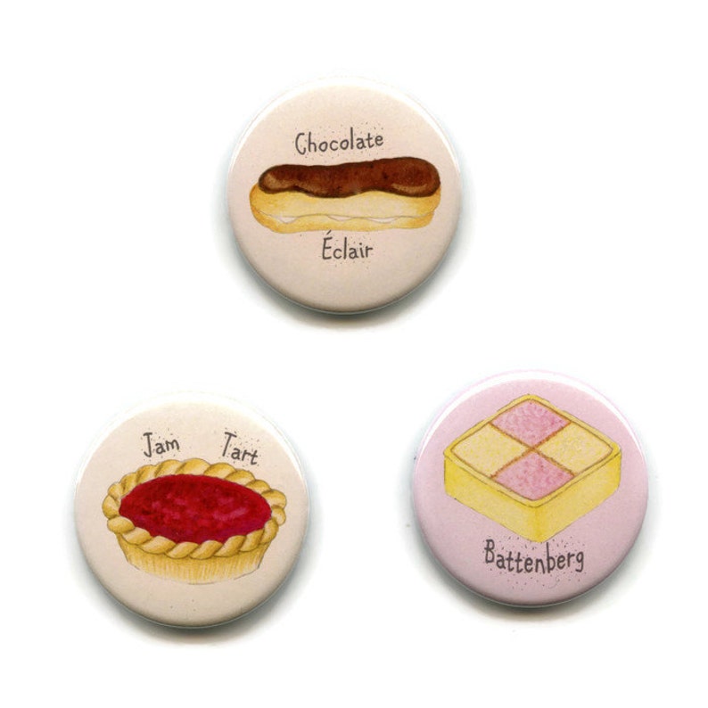 38mm Round Button Baking Cooks Fridge Magnet Victoria Sponge Cake Magnet
