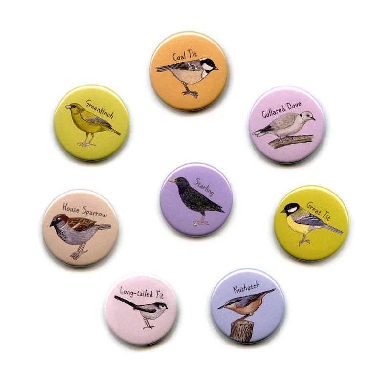 Lesser Redpoll Magnet 38mm Round Button Garden Bird Fridge Magnet