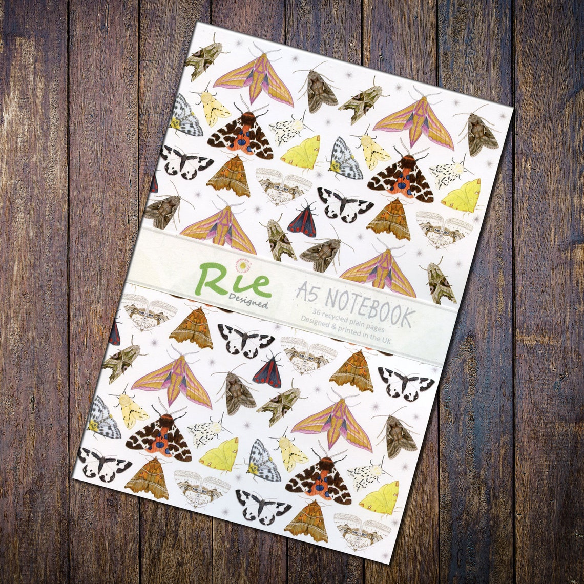 Moth Notebook British Moths Notebook, A5 Recycled Plain Paper, Nature Journal, Moth ...