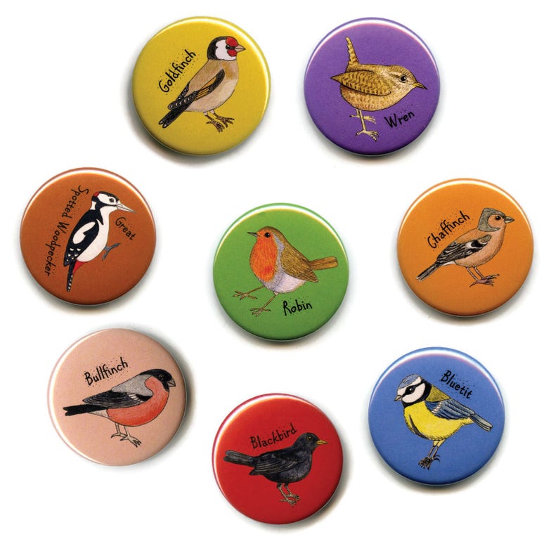 Lesser Redpoll Magnet 38mm Round Button Garden Bird Fridge Magnet