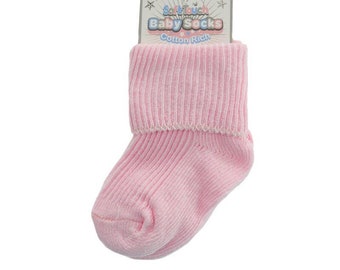 Baby Girl Pink Ribbed Ankle Socks Traditional Spanish Cotton Summer Socks