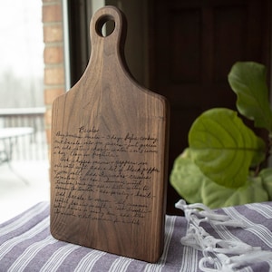 Recipe cutting board, engraved handwriting, Recipe on cutting board, Handwriting cutting board, Cutting board with recipe, engraved recipe