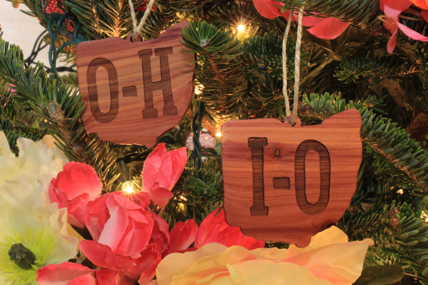 Ohio State Wood Ornament - OHIO Art Ornament - Ohio State Decor  O-H-…