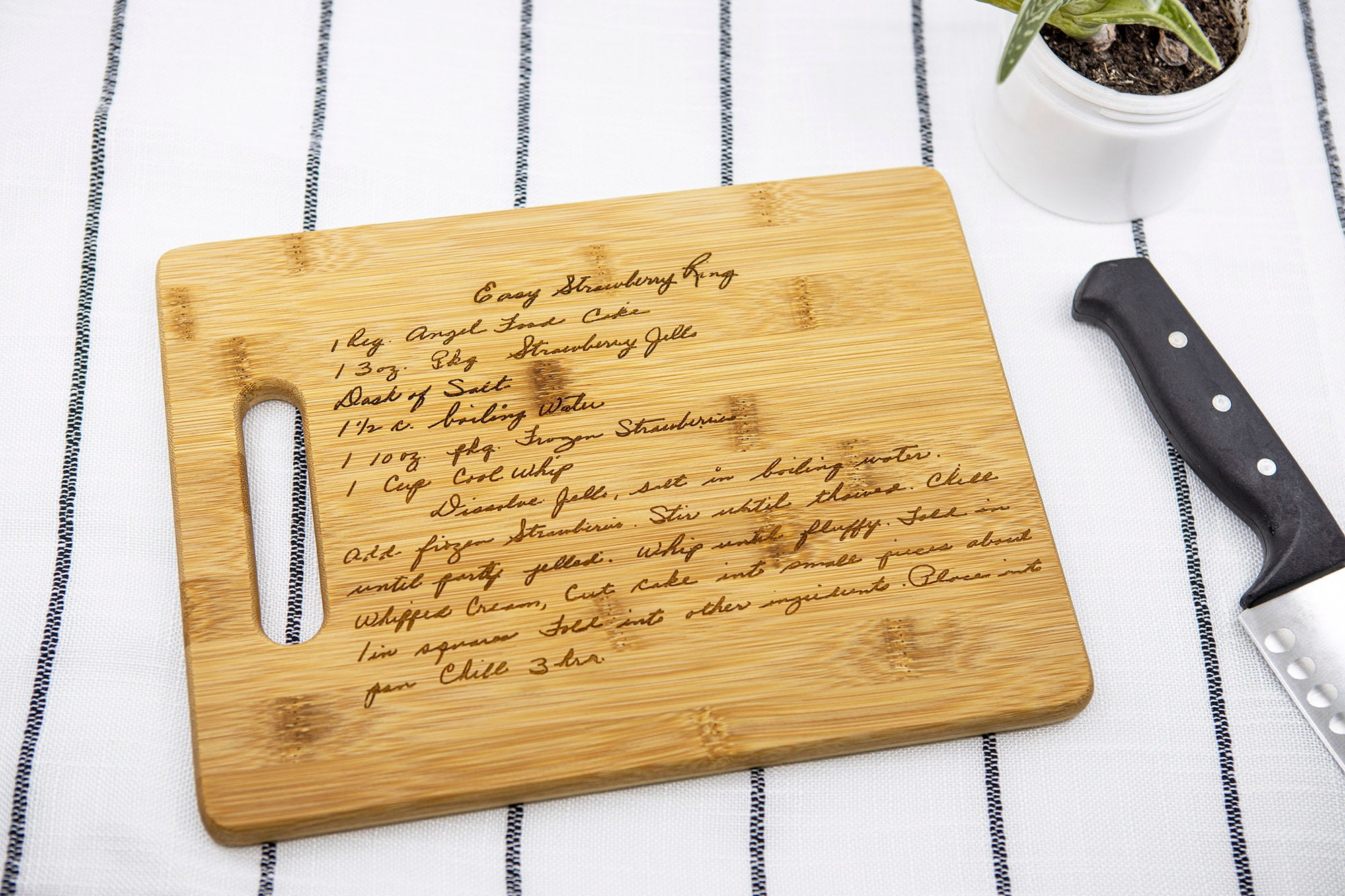 Tablero de Corte Personalizado Escritura a Mano Receta