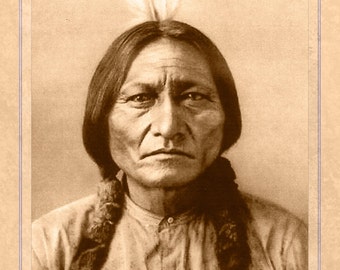 Sesión Vintage de reimpresión de Toro Hunkpapa Lakota tarjeta gabinete fotografía CDV