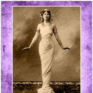 MATA HARI 1910 11&quot; x 14&quot; Original Poster Design Exotic Dancer Adventuress WWI Spy with Exceptionally Restored Photograph