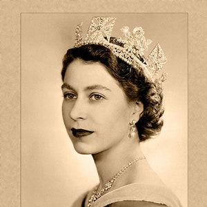 QUEEN ELIZABETH II Junge Fotografie Kabinett Karte 10 x 15 cm Reproduktion Reproduktion mit Aufhängung