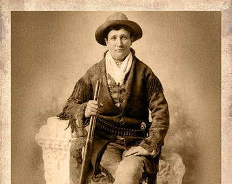 CALAMITY JANE  1895 Frontier Scout and Old West Legend Unique Photo Restoration 8" x 10" Photoprint