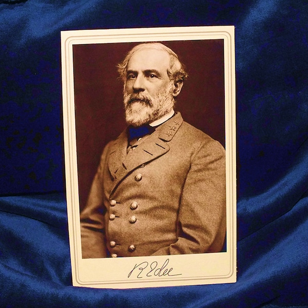 Robert E. Lee Civil War Confederate General Cabinet Card Photograph Vintage Reproduction