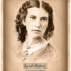 ELIZABETH BLACKWOOD First US Woman Doctor Feminist 8&quot; x 10&quot; Restored Photograph With Reprinted Autograph