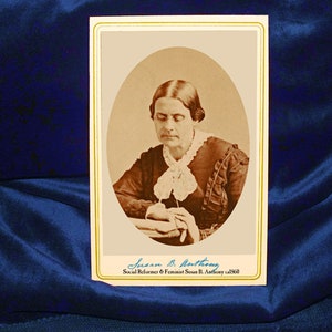 SUSAN B. ANTHONY  Cabinet Card Photo Feminist Reformer Photograph Vintage History Suffrage Carte de Visite