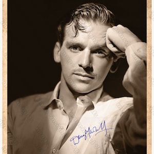 DOUGLAS FAIRBANKS Jr. Early Cinema Acting Legend 8&quot; x 10&quot; Restored Photograph With Reprinted Autograph
