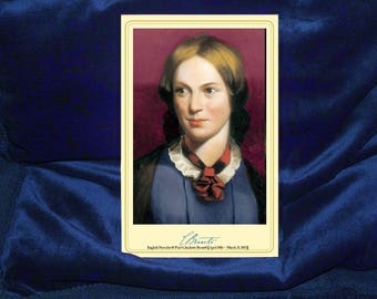 CHARLOTTE BRONTE English Novelist Poet Cabinet Card Photo Literature Classic Activist Feminism Women