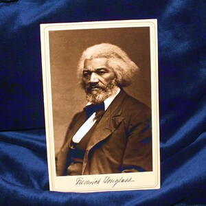 FREDERICK DOUGLASS Cabinet Card Photograph Handmade Riproduzione storica Foto
