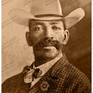 BASS REEVES Restauración fotográfica única del mariscal adjunto de EE. UU. y leyenda del Viejo Oeste Impresión fotográfica de 8" x 10" con reproducción de autógrafo reimpreso