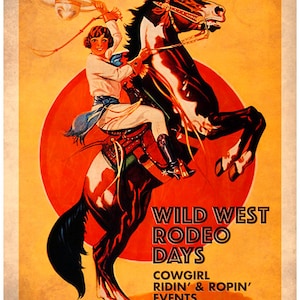 COWGIRL Rodeo Days ca1920&#39;s  Photo Print Poster