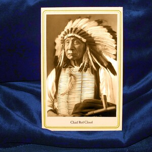 RED CLOUD ネイティブアメリカン キャビネット カード写真 ヴィンテージ レプリカ