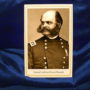 Ambrose Burnside Civil War Union General Cabinet Card Photographie vintage Reproduction