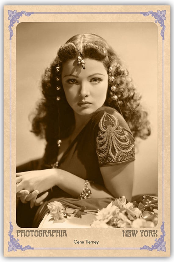 Actress Beauty Gene Tierney Cabinet Card Photograph Reprint Vintage CDV -  Etsy