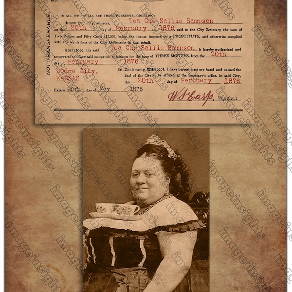 TEA CUP SALLIE Old West "Waitress" Photo Restoration Display 8" x 10" Photoprint