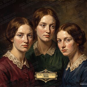 The BRONTE SISTERS Historical Masterpiece Illustration Photo Fine Art Print