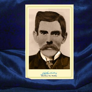 John Henry DOC HOLLIDAY Old West Legend Cabinet Card Fotografia Reprodução Vintage