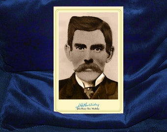 John Henry DOC HOLLIDAY Old West Legend Cabinet Card Photograph Vintage Reproduction