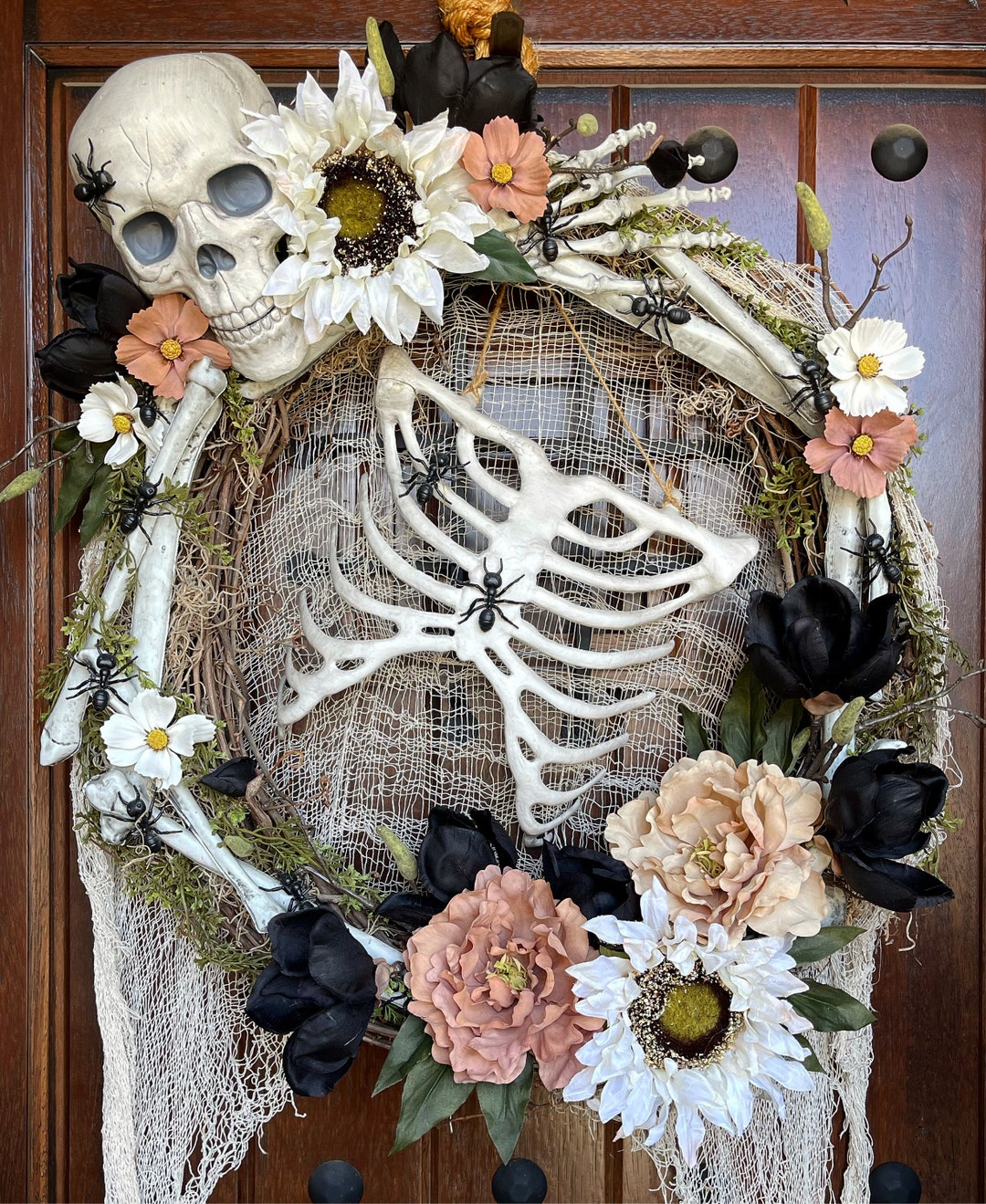 Halloween Wreath Skeleton Wreath Front Door Wreath - Etsy Canada