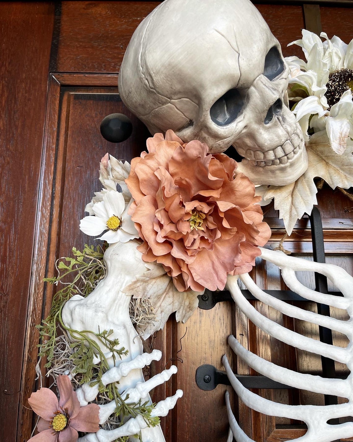 Halloween Wreath Skeleton Wreath Front Door Wreath Etsy