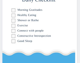 Anxiety is a Liar® daily checklist to print and use. Instant download after payment.