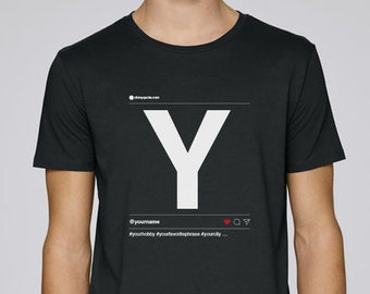 Customize T-Shirt Your initial letter Your name tshirt tee Graphic Design designer Typo Font Minimal Minimalism Quote Helvetica personality