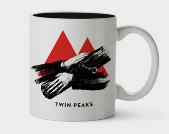 Twin Peaks David Lynch Laura Palmer Dale Cooper Log Lady Mug Taza Graphic Design Helvetica Minimal Indie Hipster Movie Cinema Gift Cult